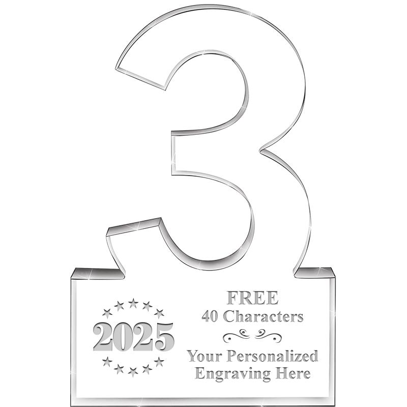 6" 3 YEARS OF SERVICE ACRYLIC