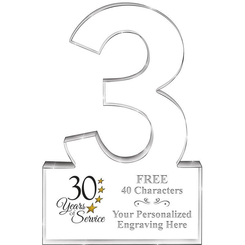 6" 3 YEARS OF SERVICE ACRYLIC