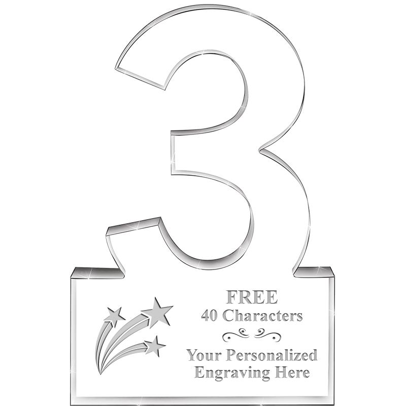 6" 3 YEARS OF SERVICE ACRYLIC