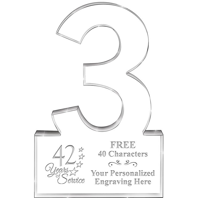 6" 3 YEARS OF SERVICE ACRYLIC