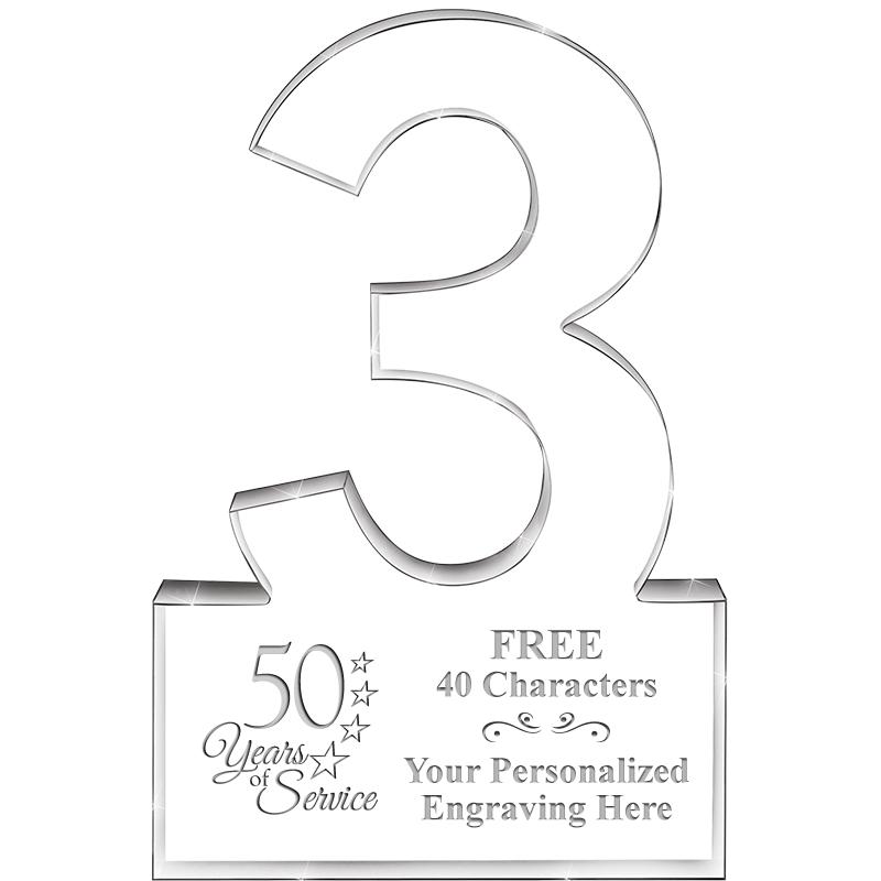 6" 3 YEARS OF SERVICE ACRYLIC