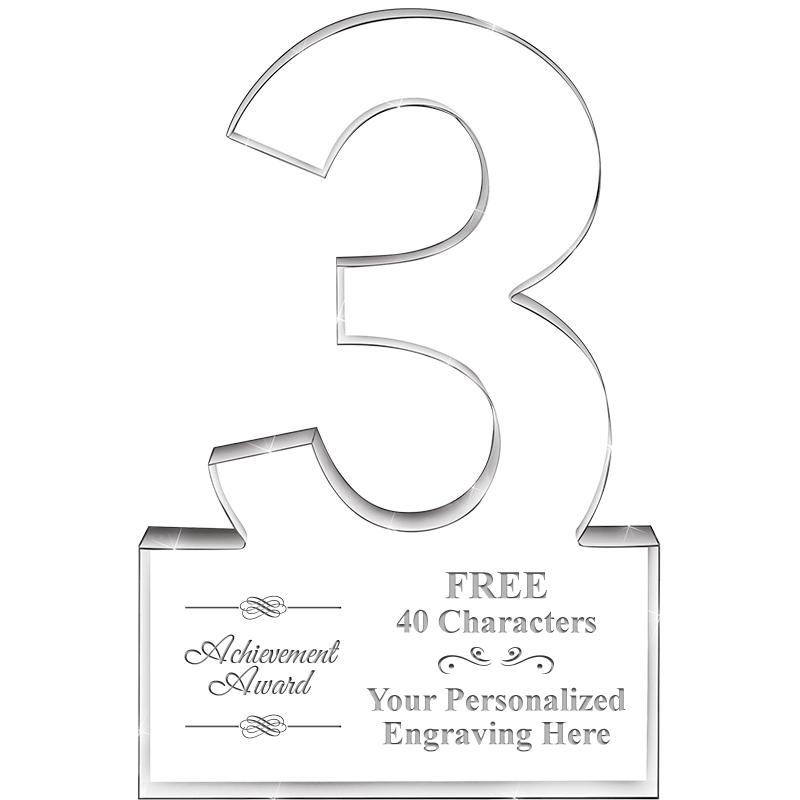 6" 3 YEARS OF SERVICE ACRYLIC