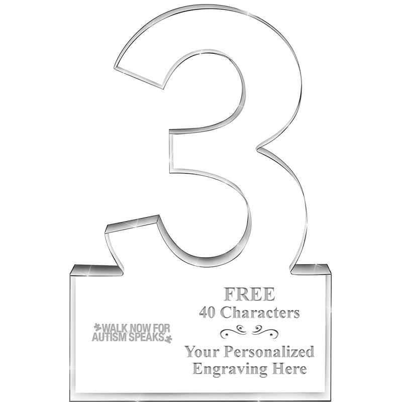 6" 3 YEARS OF SERVICE ACRYLIC