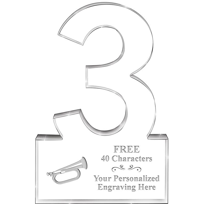 6" 3 YEARS OF SERVICE ACRYLIC