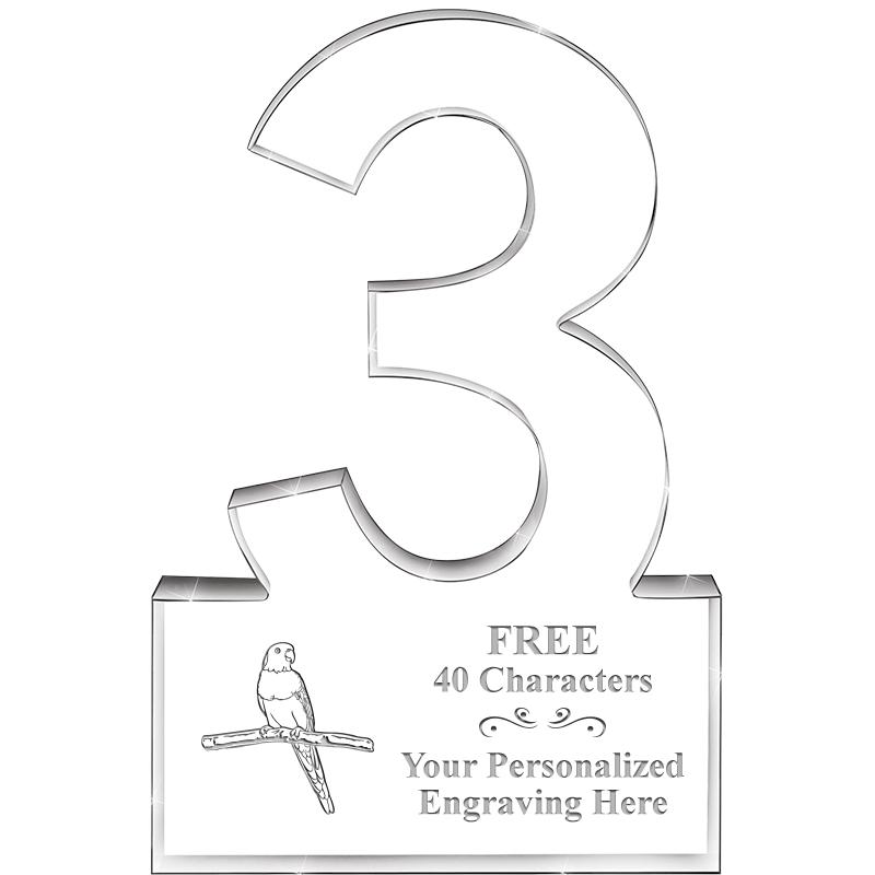 6" 3 YEARS OF SERVICE ACRYLIC