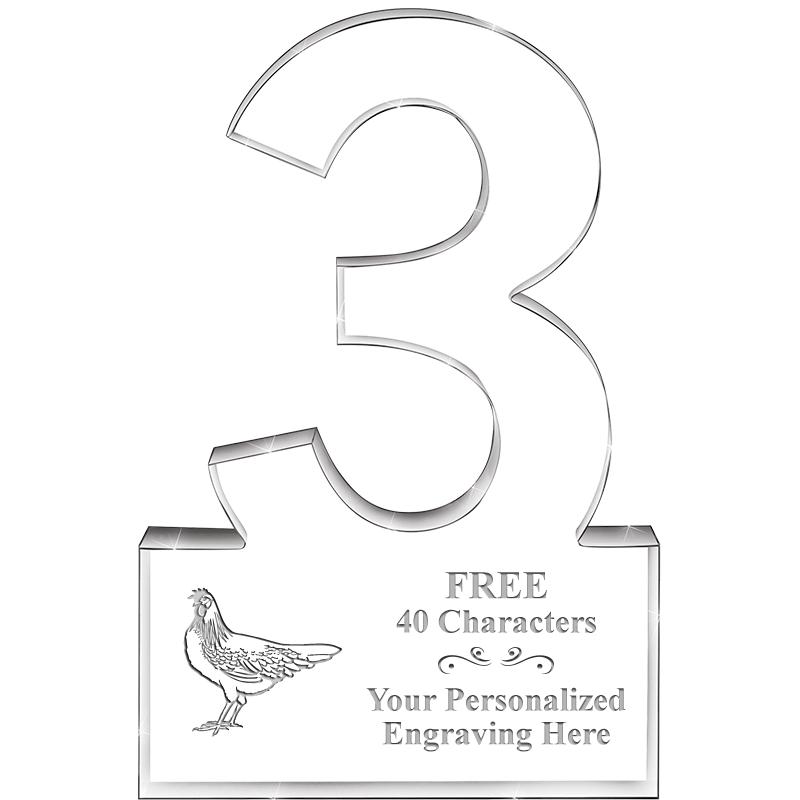 6" 3 YEARS OF SERVICE ACRYLIC