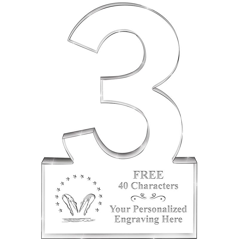 6" 3 YEARS OF SERVICE ACRYLIC