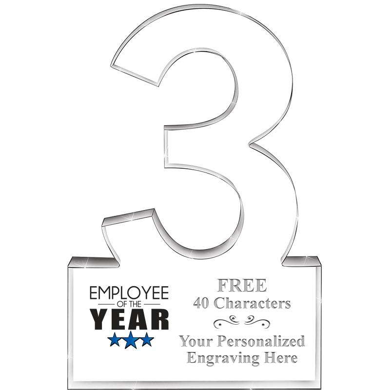 6" 3 YEARS OF SERVICE ACRYLIC