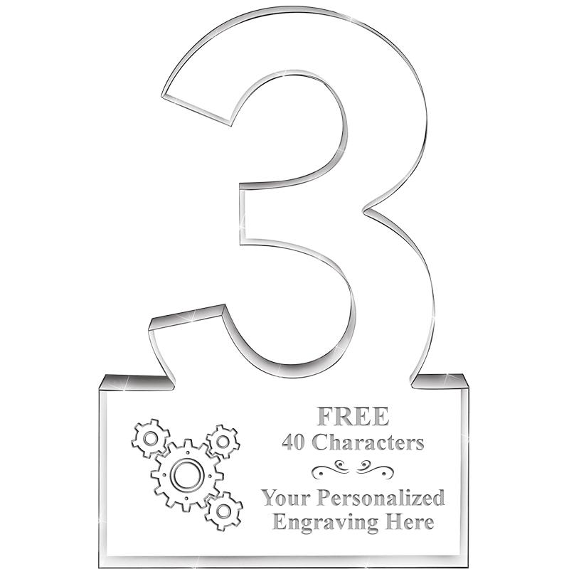 6" 3 YEARS OF SERVICE ACRYLIC