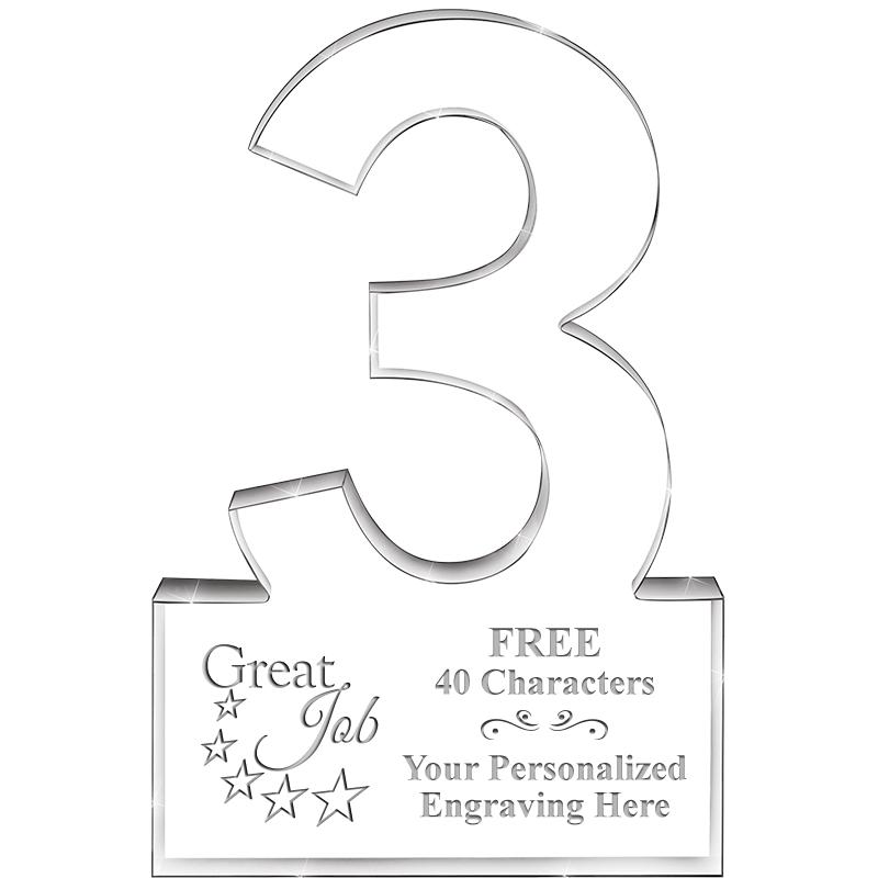 6" 3 YEARS OF SERVICE ACRYLIC