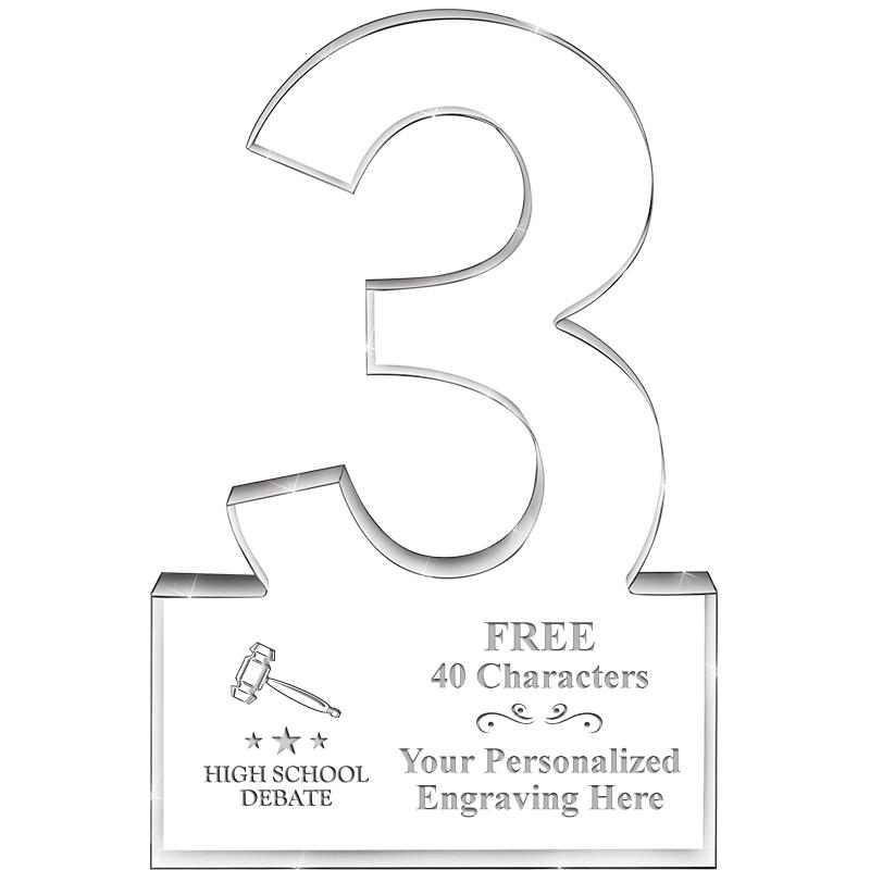 6" 3 YEARS OF SERVICE ACRYLIC