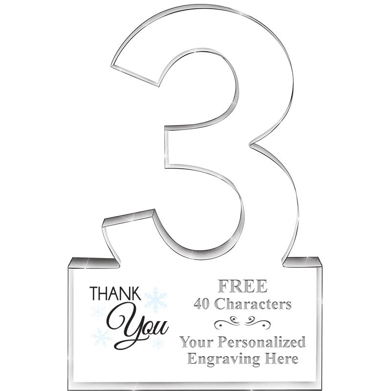 6" 3 YEARS OF SERVICE ACRYLIC