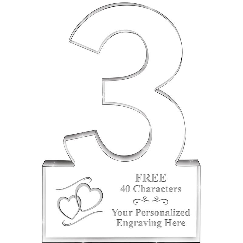 6" 3 YEARS OF SERVICE ACRYLIC