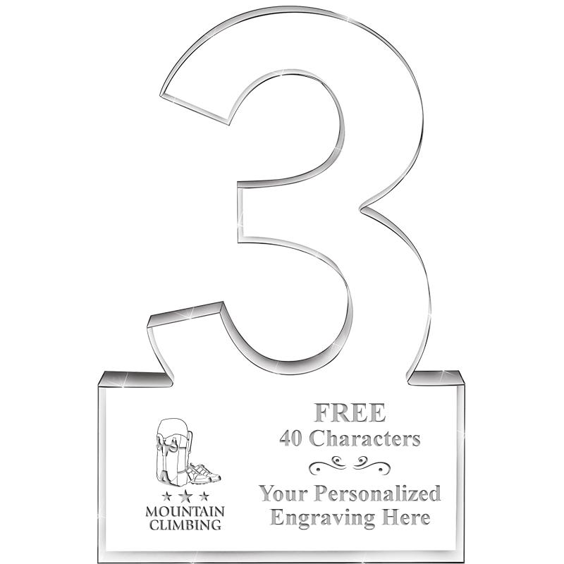 6" 3 YEARS OF SERVICE ACRYLIC