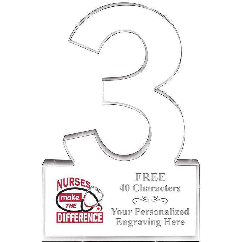 6" 3 YEARS OF SERVICE ACRYLIC