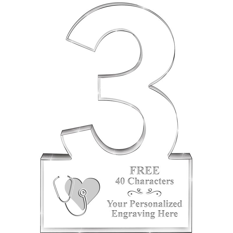 6" 3 YEARS OF SERVICE ACRYLIC