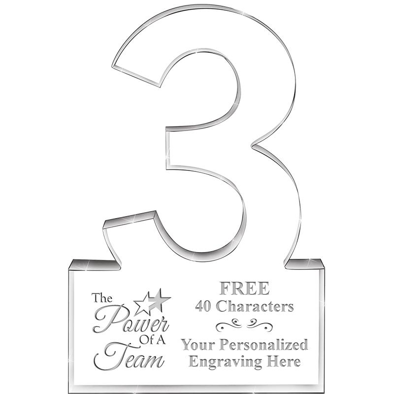 6" 3 YEARS OF SERVICE ACRYLIC