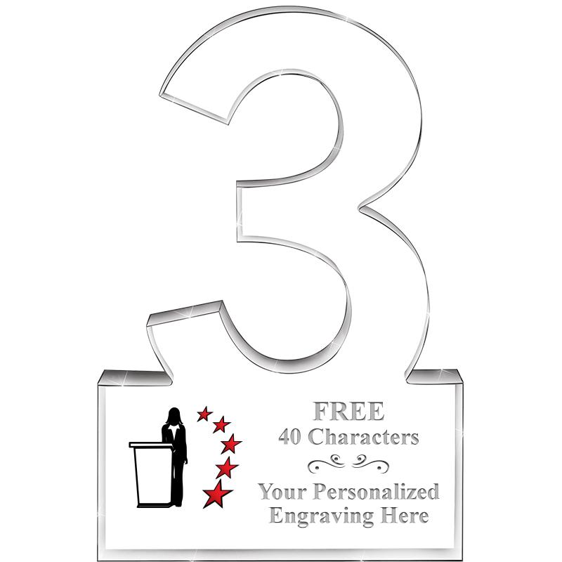 6" 3 YEARS OF SERVICE ACRYLIC