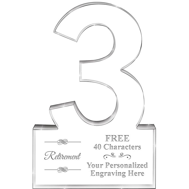 6" 3 YEARS OF SERVICE ACRYLIC