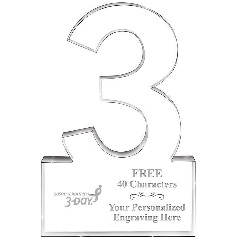 6" 3 YEARS OF SERVICE ACRYLIC