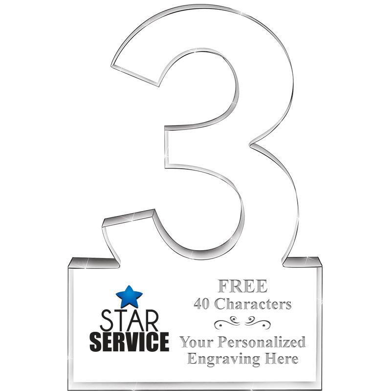 6" 3 YEARS OF SERVICE ACRYLIC