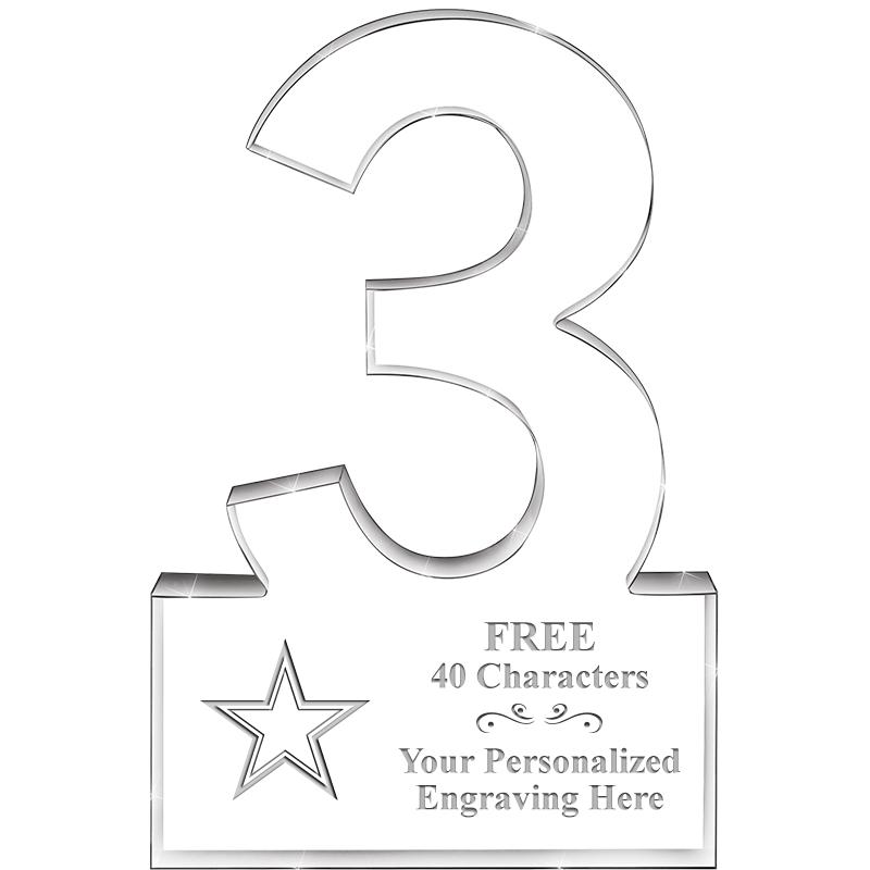 6" 3 YEARS OF SERVICE ACRYLIC