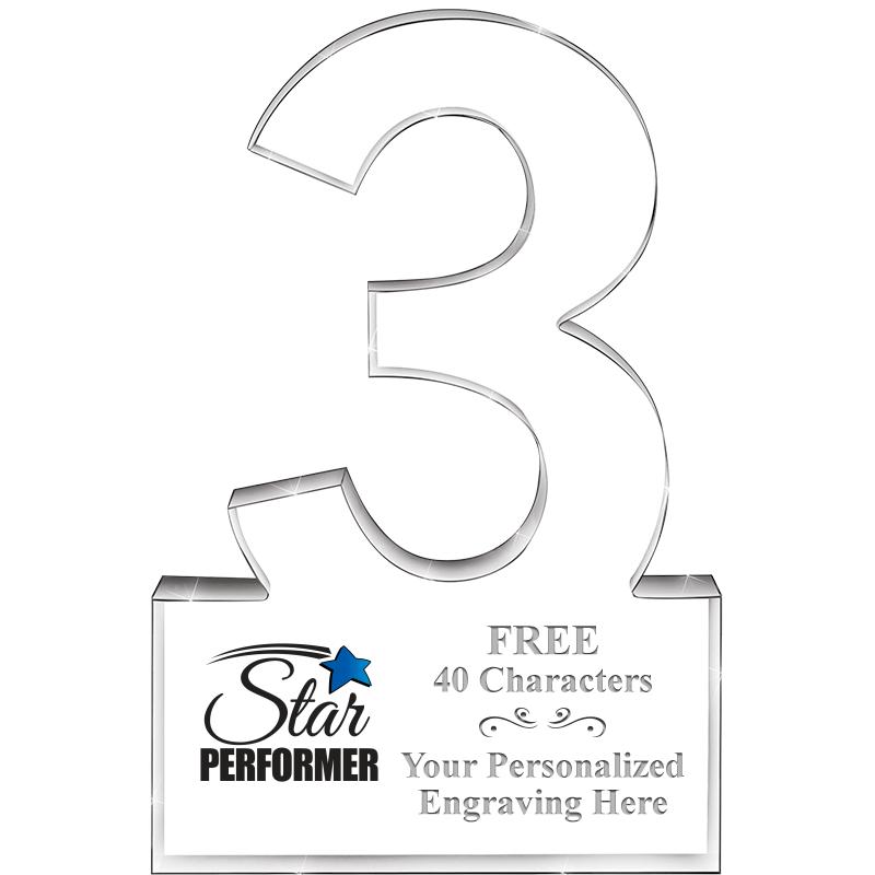 6" 3 YEARS OF SERVICE ACRYLIC