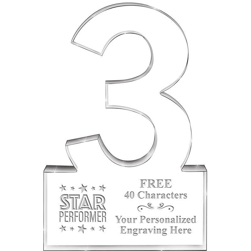 6" 3 YEARS OF SERVICE ACRYLIC