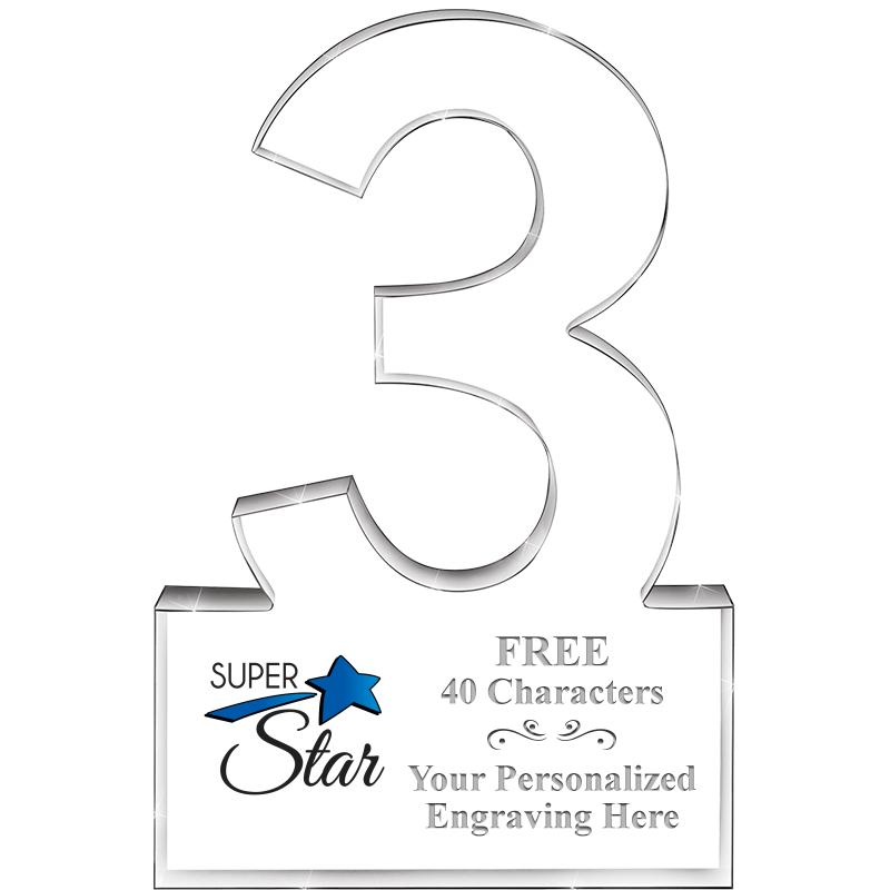 6" 3 YEARS OF SERVICE ACRYLIC