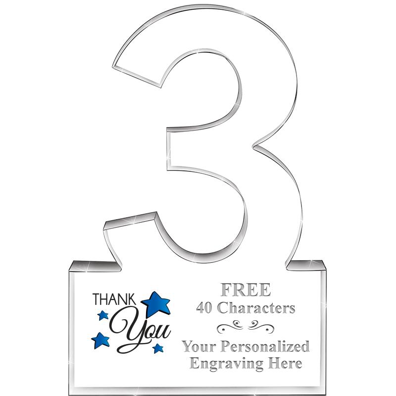 6" 3 YEARS OF SERVICE ACRYLIC