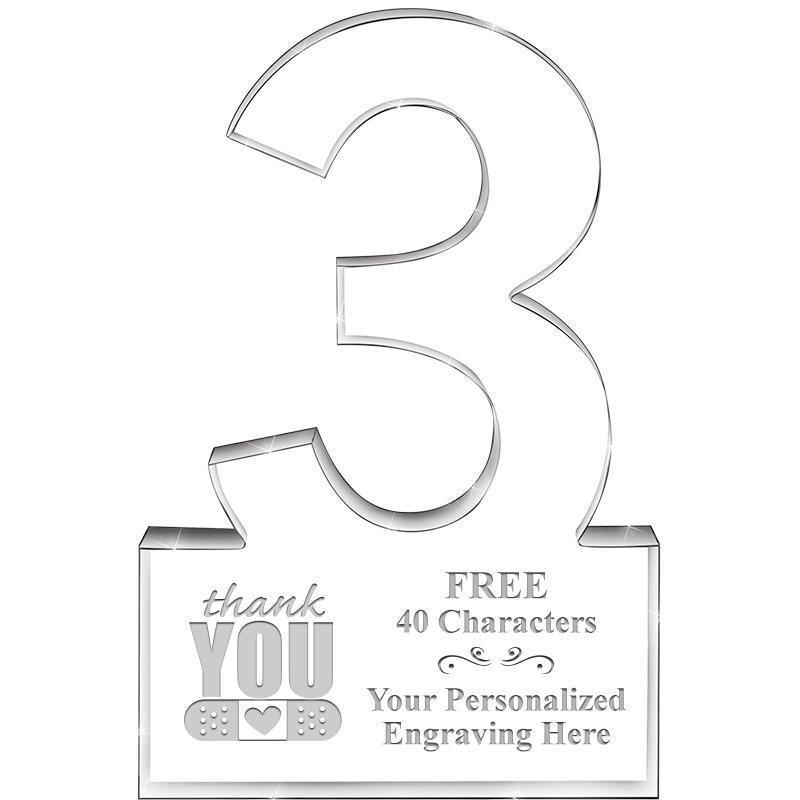 6" 3 YEARS OF SERVICE ACRYLIC