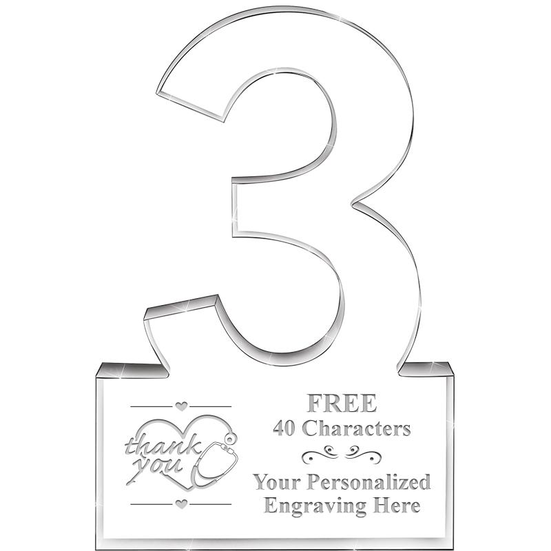 6" 3 YEARS OF SERVICE ACRYLIC