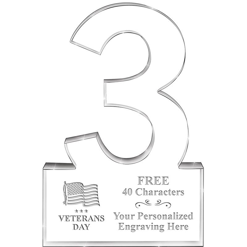 6" 3 YEARS OF SERVICE ACRYLIC