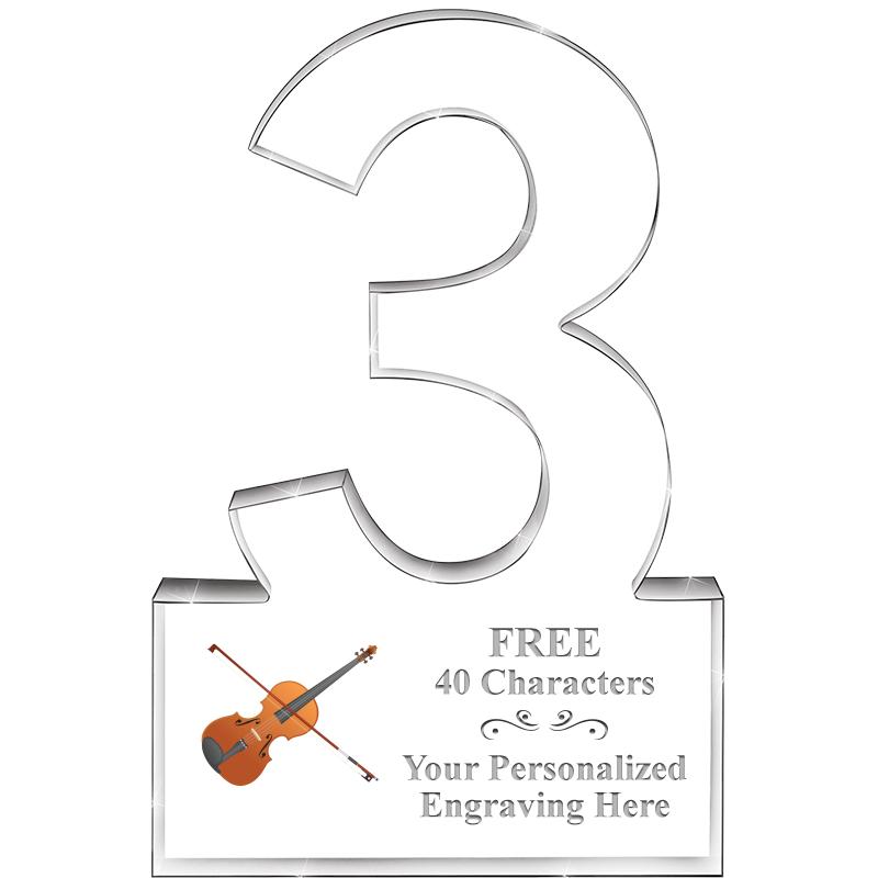 6" 3 YEARS OF SERVICE ACRYLIC