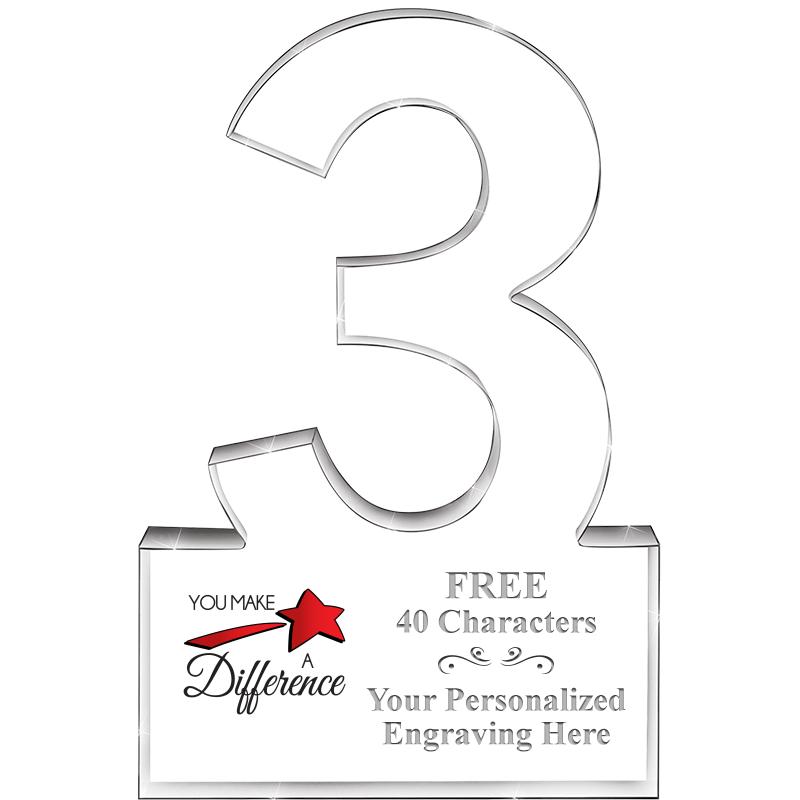 6" 3 YEARS OF SERVICE ACRYLIC