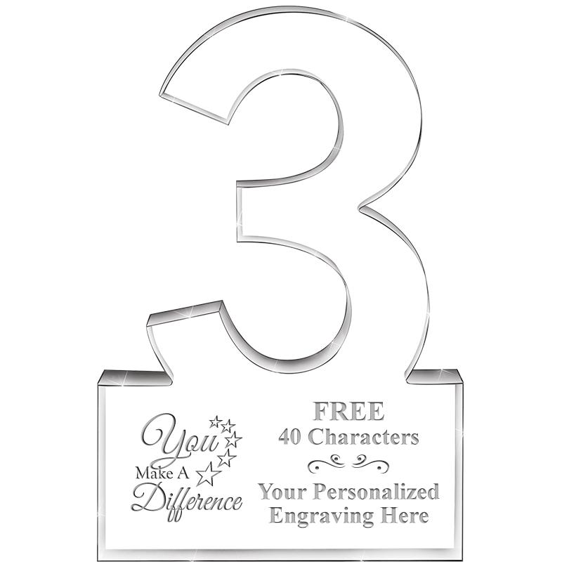 6" 3 YEARS OF SERVICE ACRYLIC