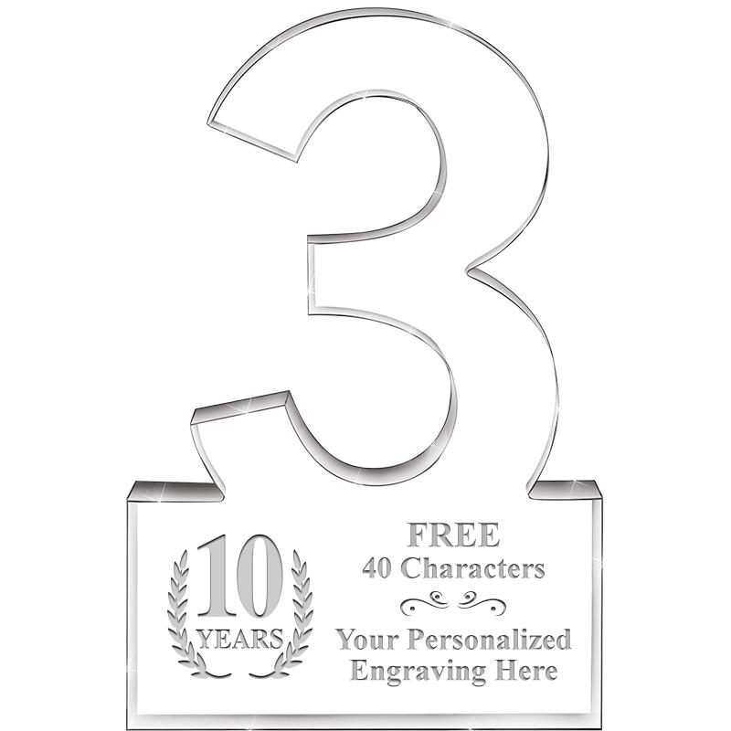 6" 3 YEARS OF SERVICE ACRYLIC