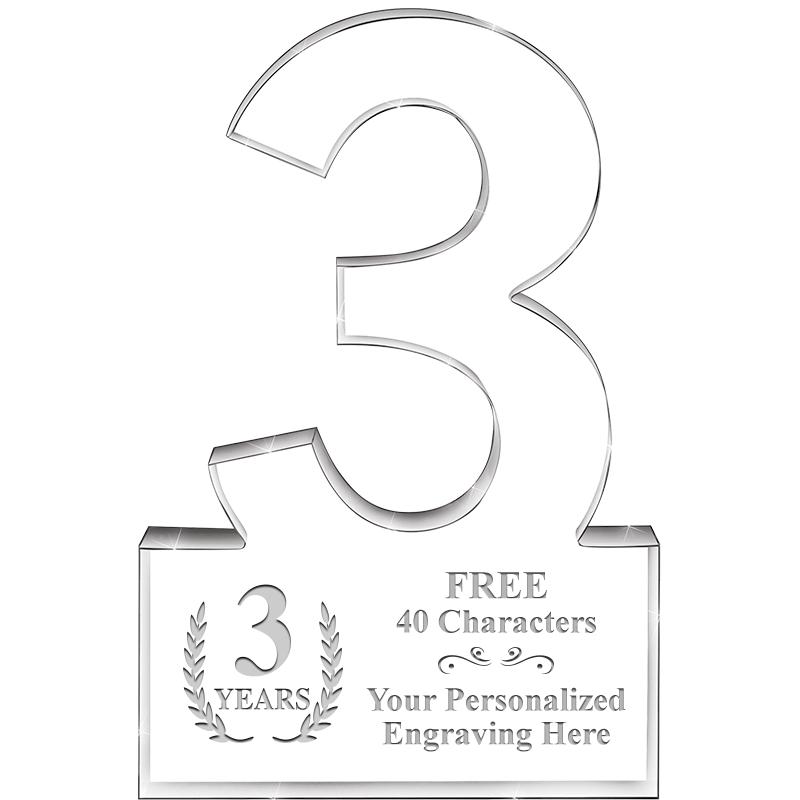6" 3 YEARS OF SERVICE ACRYLIC