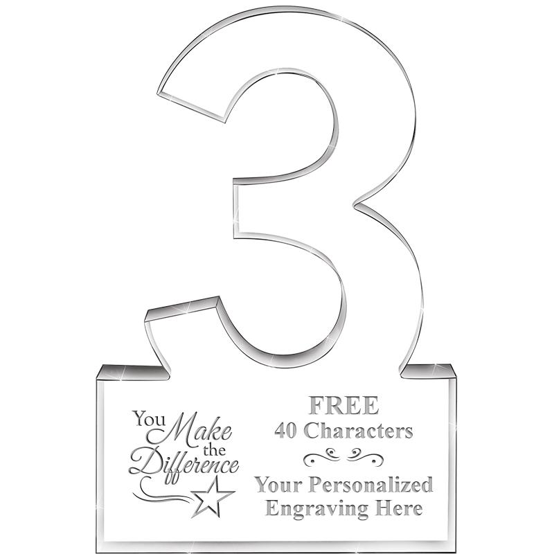 6" 3 YEARS OF SERVICE ACRYLIC