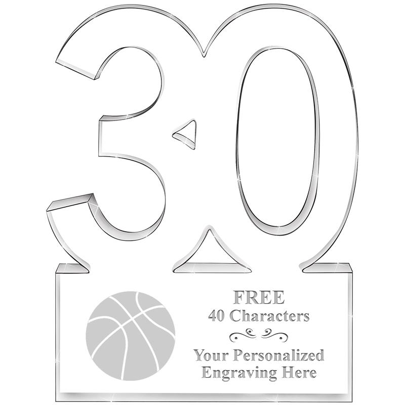 6" 30 YEARS OF SERVICE ACRYLIC