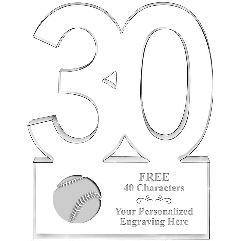 6" 30 YEARS OF SERVICE ACRYLIC