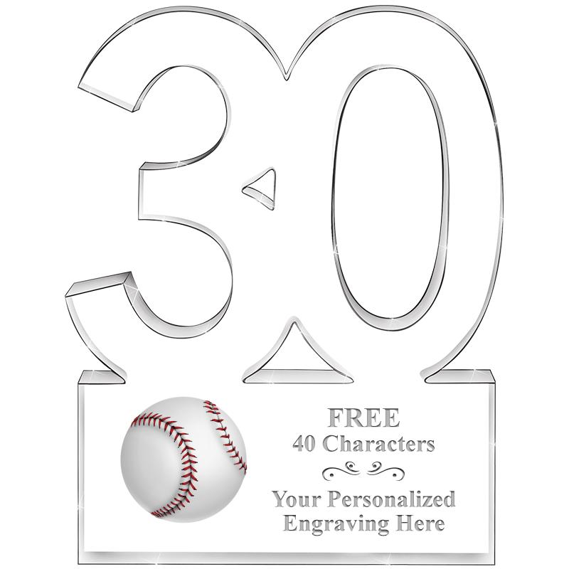 6" 30 YEARS OF SERVICE ACRYLIC