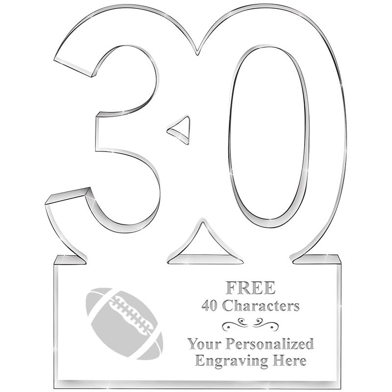 6" 30 YEARS OF SERVICE ACRYLIC