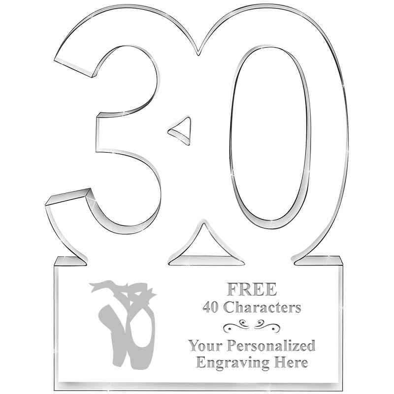 6" 30 YEARS OF SERVICE ACRYLIC