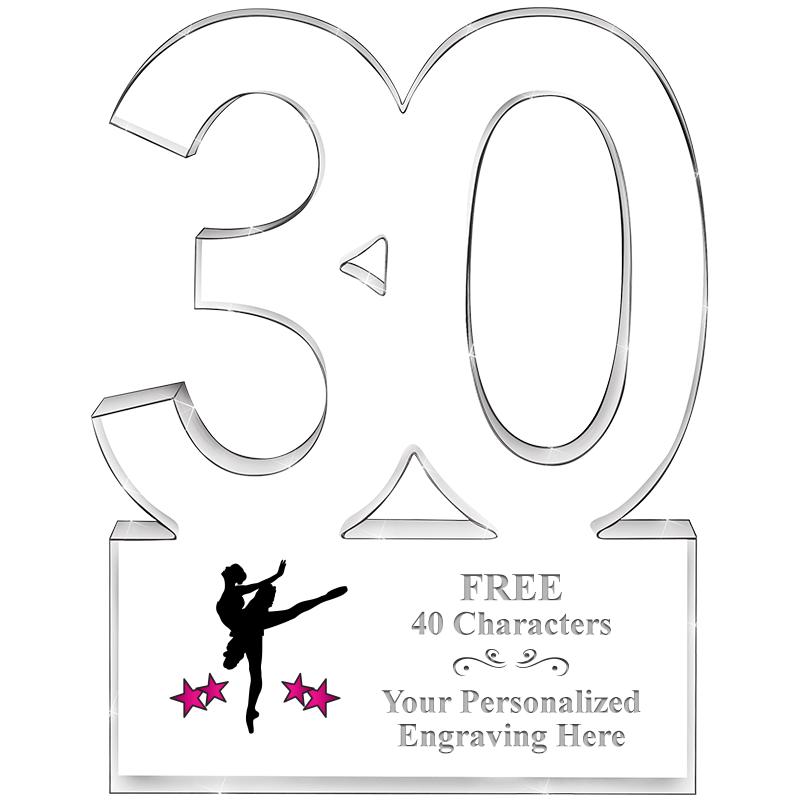 6" 30 YEARS OF SERVICE ACRYLIC