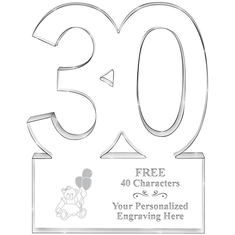 6" 30 YEARS OF SERVICE ACRYLIC