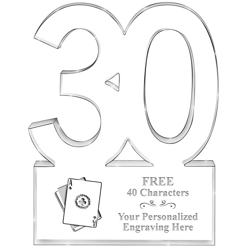 6" 30 YEARS OF SERVICE ACRYLIC