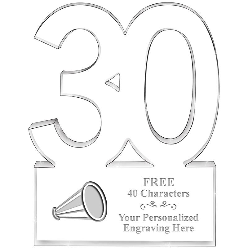 6" 30 YEARS OF SERVICE ACRYLIC