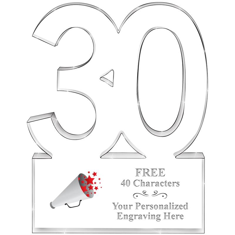 6" 30 YEARS OF SERVICE ACRYLIC