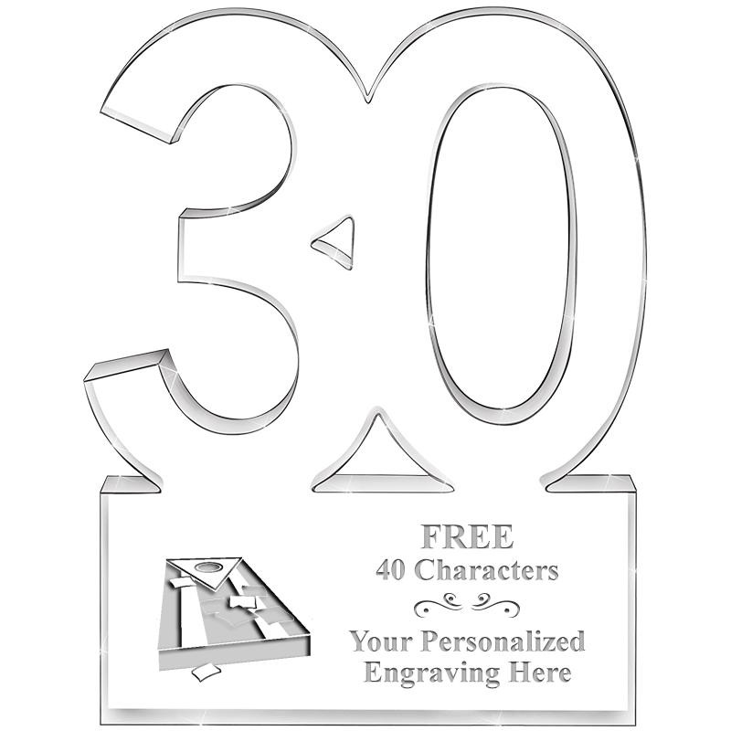 6" 30 YEARS OF SERVICE ACRYLIC